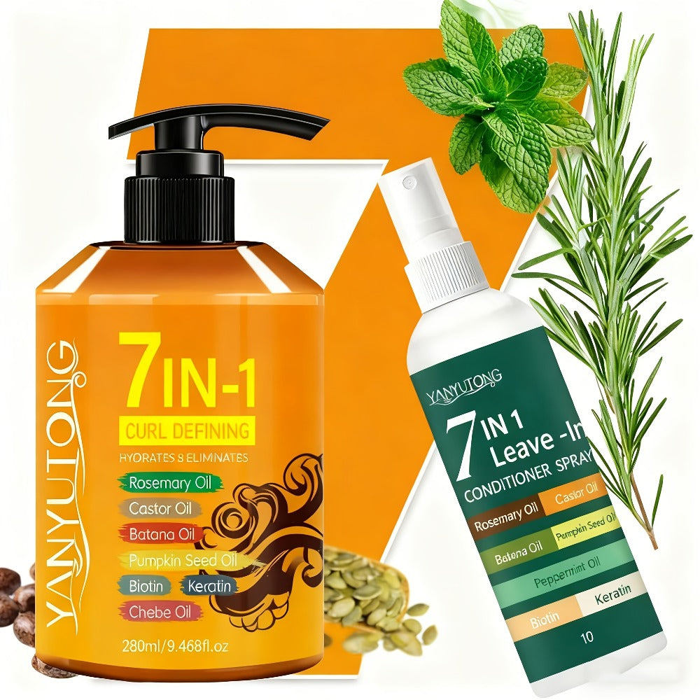 Two-Piece Curl Styling Set with 280ml Pump Cream, 100ml Leave-In Spray and Six Named Formula Markers