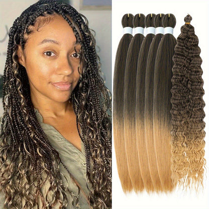 Six-Pack Braiding Hair with Deep-Curly Ends in Seven Pictured 26- or 32-Inch Color Options