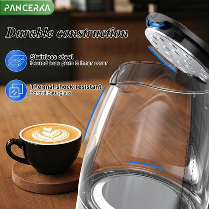 Electric Kettle 1000W Auto Shut-Off Stainless Steel Fast Boiling Hot Water Kettle 1.7L for Entryways, Bedrooms and Living Spaces