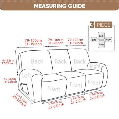 Stretch 3 Seat Sofa Slipcover Elastic Spandex Couch Cover with Pocket Anti-Slip Jacquard Knit Washable Solid Color Sofa Protector for Living Room Office Pet Friendly