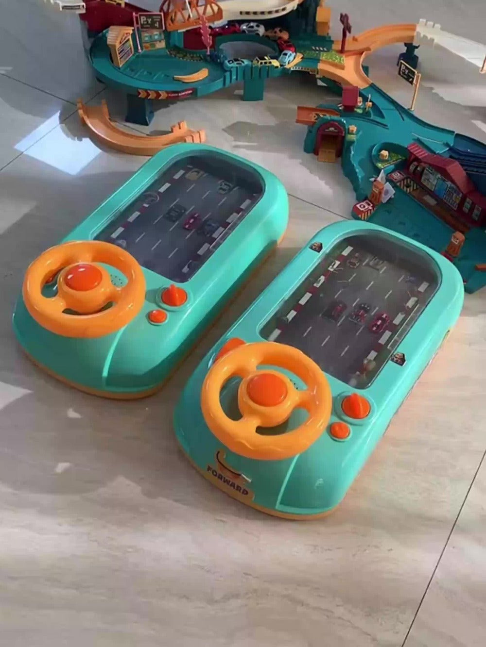Electronic Racing Steering Wheel Game Toy with 200 Pictured Levels, Two Speeds and Yellow or Green Options