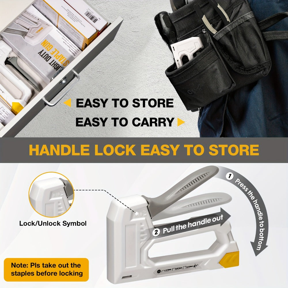 Staple Gun with Staples 1600pcs, Light Duty Upholstery Staple Gun Kit with JT21 Staples 1/4 5/16 3/8 inch & Staple Remover, Manual Fabric Stapler for Wood, Crafts, DIY, Home Decoration