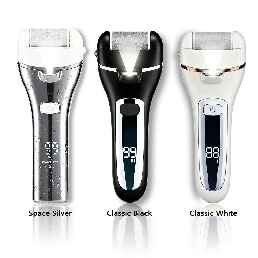 14-in-1 Rechargeable Electric Foot File Kit with Three Roller Heads and Three Color Options