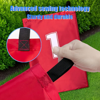 Four Numbered Sack Race Bags in Red, Blue, Yellow and Green with 65 x 46cm Pictured Size for Lawns