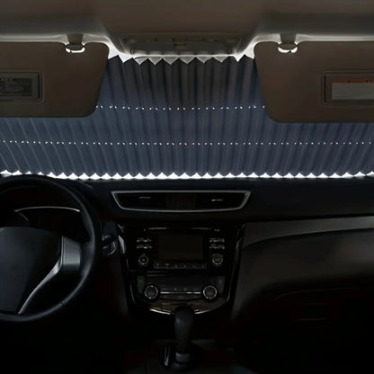 Front Window Sunshade Auto Retractable 46cm | Thermal Insulation Sun Blocking, Easy Fold & Store, Summer Essential Car Accessory for Sedan SUV Truck Windshield