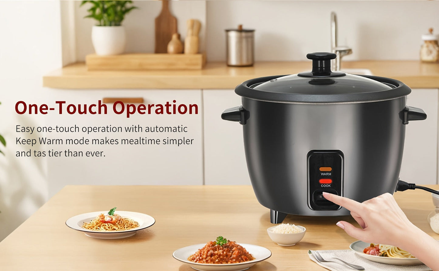 Rice Cooker & Yogurt Maker 1.5Qt – 6-Cup Non-Stick Electric Rice Cooker with Auto Keep Warm, One-Touch, Stainless Steel Liner, Steamer for Rice, Oatmeal, Soup & Yogurt