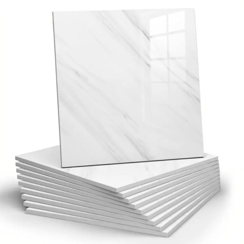 Twenty-Piece 30 cm Marble-Pattern Wall Tile Sticker Set with Five White, Green, Gray or Black Designs