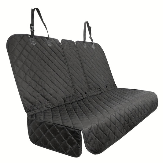Bench Seat Cover for Back Seat – Waterproof 900D Full Rear Seat Protector for Pets & Kids, Universal Fit Cars Trucks SUVs, Non-Slip Machine Washable, Seat Belt & Armrest Access, Black