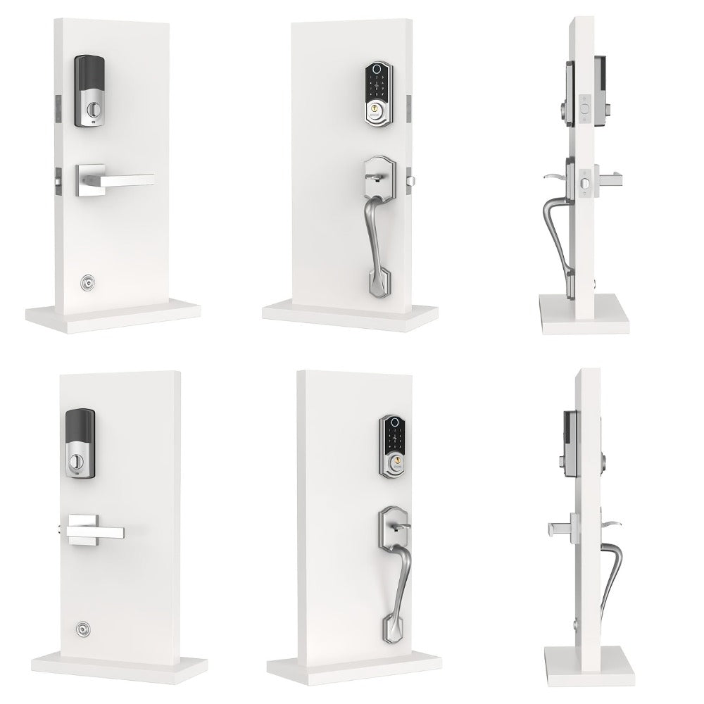 Smart Door Lock SMONET Fingerprint Keypad Bluetooth Deadbolt Handle Set in Bronze Black or Silver