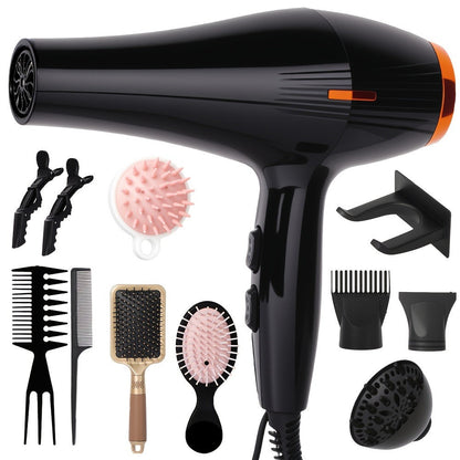 Brushless Motor Hair Dryer Set with Accessories - Professional Blow Dryer Kit Concentrator Nozzle Comb Clips 2 Modes 3 Speeds Ionic Anti-Frizz Home Salon Travel Black White Blue Green
