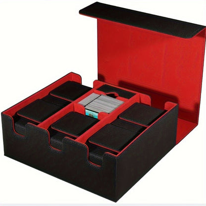 Three-Row Trading Card Storage Box with Black-Purple or Black-Gray Interior and Source-Labeled 1500+ Capacity