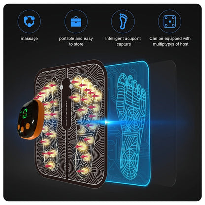 USB-Powered Foot Stimulation Mat with Eight Modes, Nineteen Levels and Foldable Black Pad Design