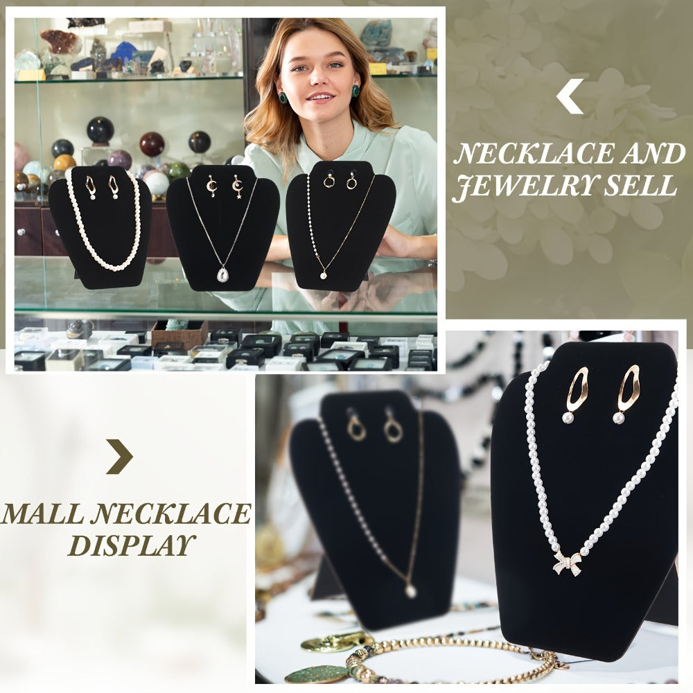 24-Piece Jewelry Display Easel Set with Black Velvet-Labeled Panels, Graduated Sizes and Folding Supports