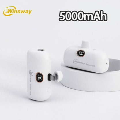 5000mAh Mini Lipstick Power Bank USB-C Fast Charging with Digital Display – Compact Portable Charger for iPhone 17/16/15 Pro Max, iPad Pro & Android, TSA-Approved Travel Battery Pack