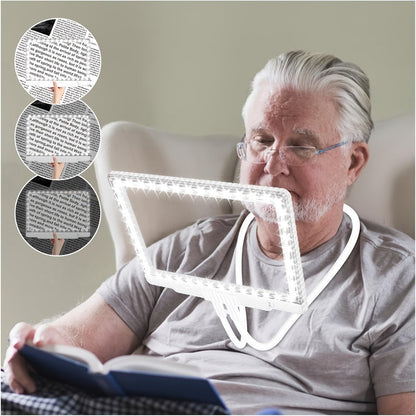 Hands-Free Magnifier with Light – 43 LED Full Page Lighted Magnifier for Reading, Flexible Gooseneck Stand, Battery Powered Magnifying Glass for Seniors & Low Vision
