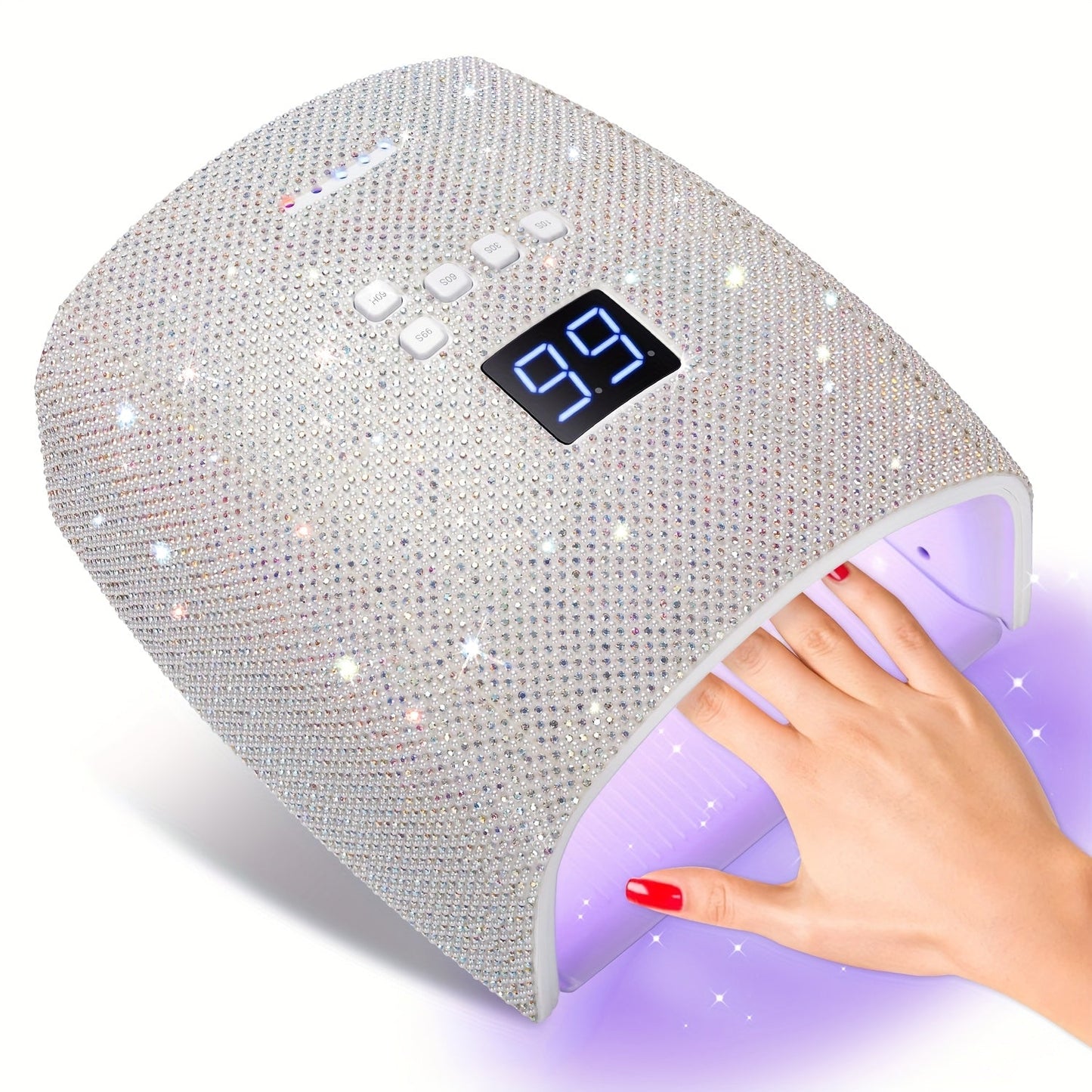 Rechargeable UV LED Nail Lamp with 33 Light Beads, Four-Button Display and Three Style Options