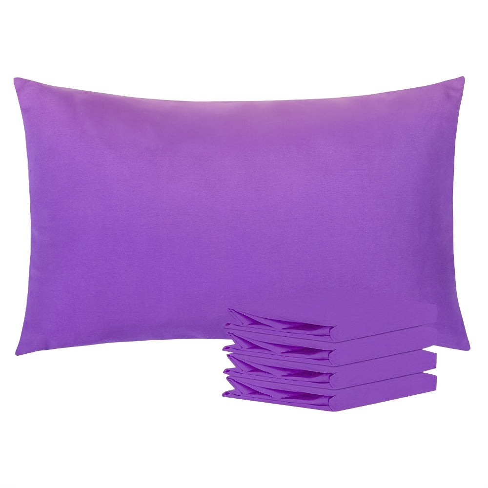 Four-Pack Queen Pillowcase Set in 32 Solid Colors with 20 x 30-Inch Size and Envelope Closure