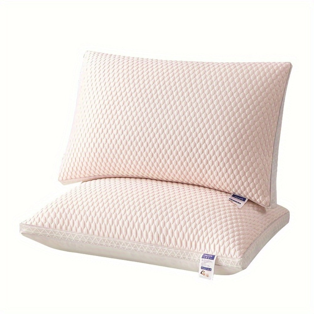 Two-Piece Rectangular Bed Pillow Set in Blue, Gray, Pink or Indigo with Pictured 80 x 50 cm Size