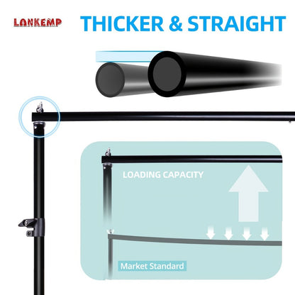 Telescoping Photography Backdrop Stand with LM-2020 and LM-2630c Size Options for 79 x 79 or 118 x 102-Inch Frames
