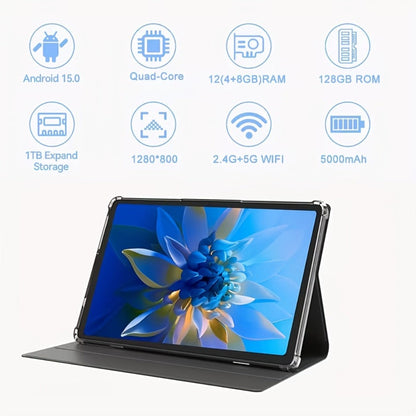Android Tablet 10.1-Inch 2-in-1 with Android 15, 12GB RAM, 128GB Internal Storage and GMS Certification