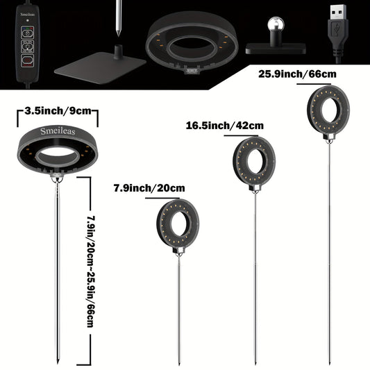 Magnetic Grow Light with 360° Adjustable Head – Full Spectrum Plant Growth Lamp with Auto Timer, 4-Level Dimmer & Adjustable Height for Indoor Herbs, Flowers & Seedlings, 2pc or 6pc