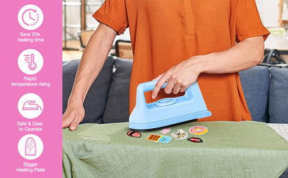 Mini Heat Press Machine Portable 400W with Charging Base, Handheld Heat Transfer Press for T-Shirts Shoes Bags Vinyl HTV Projects, Compact Travel & Home Iron-On Press Tool for DIY Crafts Sublimation