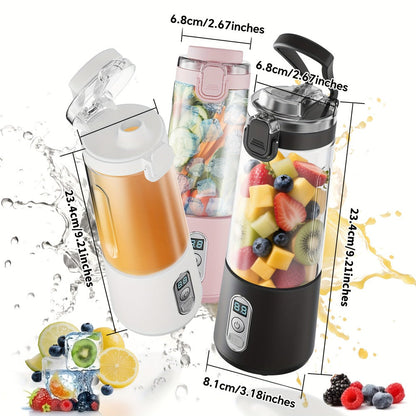Portable Blender with Clear Cylindrical Cup, Digital Timer Display, Flip-Up Handle and Three Color Options