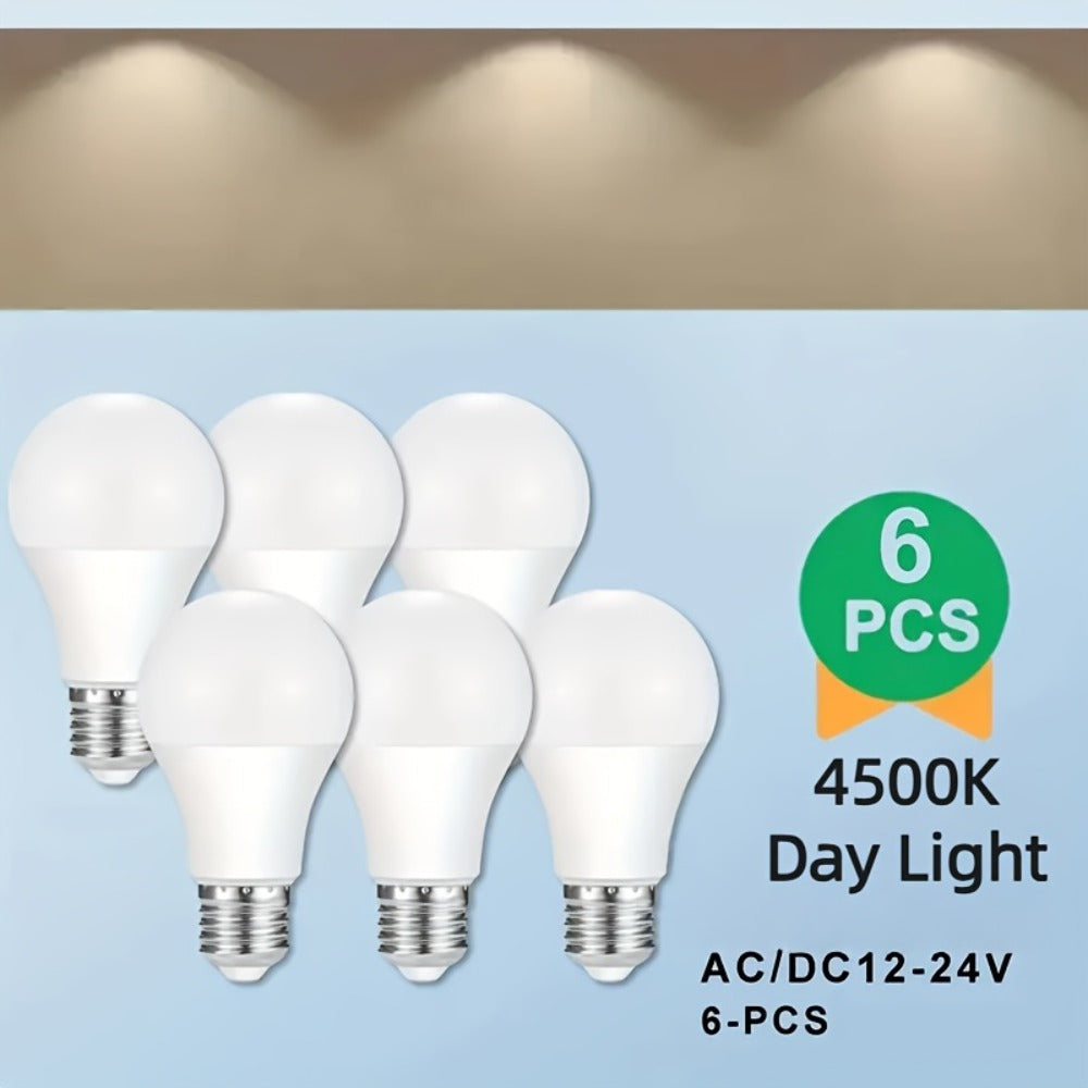 A19 LED Light Bulbs, 14 W and 1100 Lumens with E26 Base and 4500 K Daylight White, Six-Pack