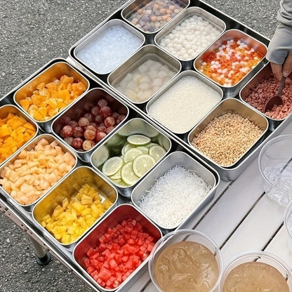 Food Storage Containers 304 Stainless Steel Set with Lids in Five-, Six- or Eight-Piece Options