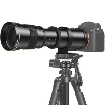 420-800mm F8.3-16 Telephoto Zoom Lens Manual Focus with T-Mount Adapter for Canon Nikon Sony Moon Wildlife Bird Photography Full Frame