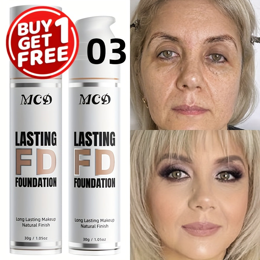 Liquid Foundation 2pcs Set Full Coverage Concealer Natural Finish Long Lasting Lightweight Breathable Face Makeup for All Skin Types Women 9 Shade Options