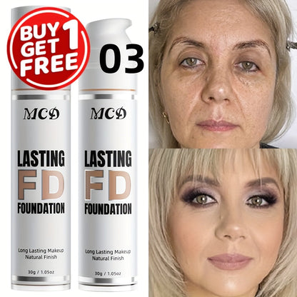 Liquid Foundation 2pcs Set Full Coverage Concealer Natural Finish Long Lasting Lightweight Breathable Face Makeup for All Skin Types Women 9 Shade Options