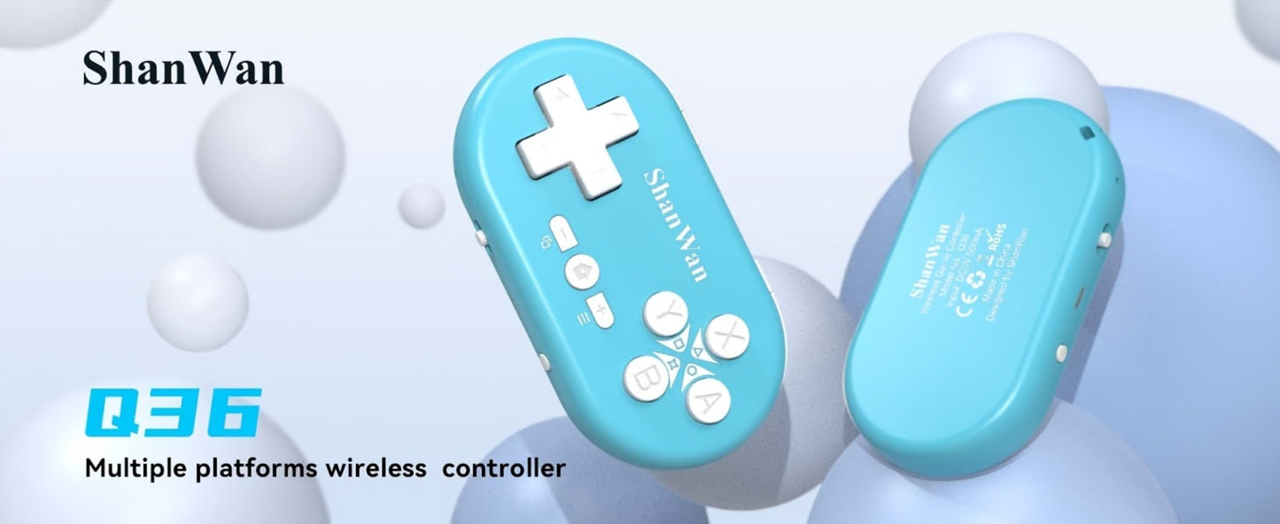 Mini Keychain Gaming Controller Bluetooth Mobile iOS Android - Gyroscope Axis Turbo Dual Vibration Wake Function 180mAh 5-Hour Battery Portable Pocket Gamepad