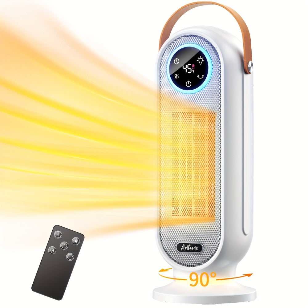 1500W Oscillating Tower Space Heater in Black or White with Digital Remote or Knob Controls