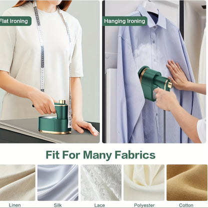 Foldable 3-in-1 Mini Garment Steamer and Iron with 40W Label, Matching Base and Filling Cup