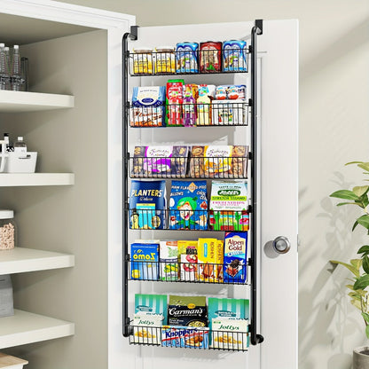 Over The Door Organizer - Multi-Layer Pantry Storage Rack for Kitchen Bathroom Laundry Room, Space Saving Door Hanging Shelf