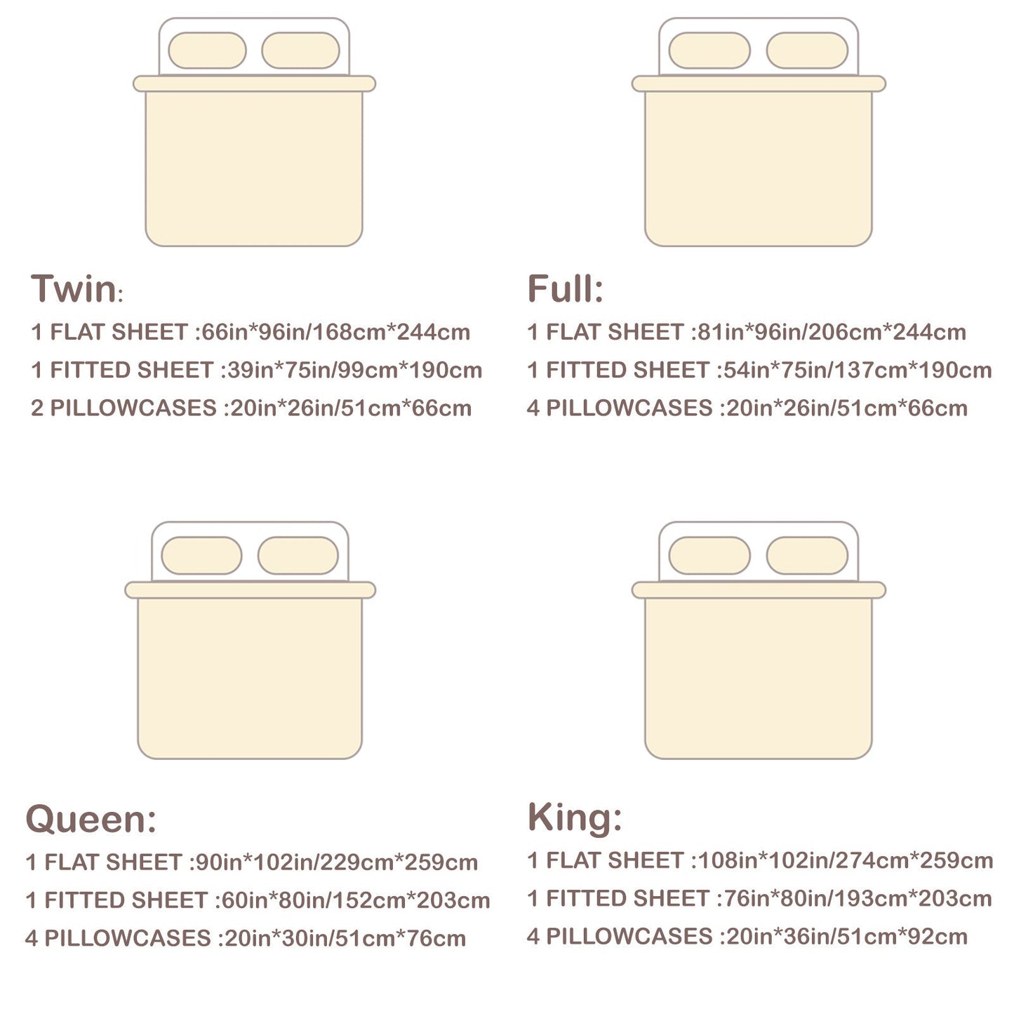 Bed Sheet Set 100 GSM Microfiber in 4- or 6-Piece Configuration with Four Sizes and Twelve Solid Colors