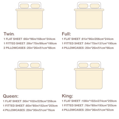 Bed Sheet Set 100 GSM Microfiber in 4- or 6-Piece Configuration with Four Sizes and Twelve Solid Colors