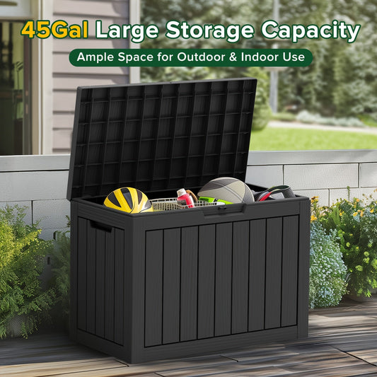 Outdoor Storage Box Lockable Weatherproof | Deck Patio Garden Bench