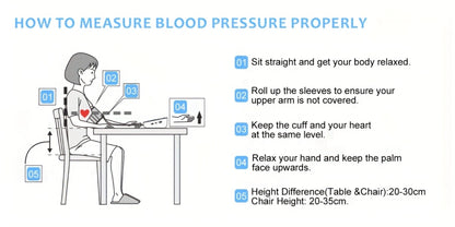 Blood Pressure Monitor by MOOD LIGHT, Upper-Arm LCD Device with Voice, Dual-User Memory and Adjustable Cuff