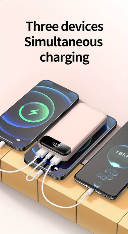 20000mAh Portable Power Bank 2-Pack with LED Display – Fast Charging Type-C & USB, Emergency Backup Battery for iPhone Android Phone Outdoor Travel Camping Gift