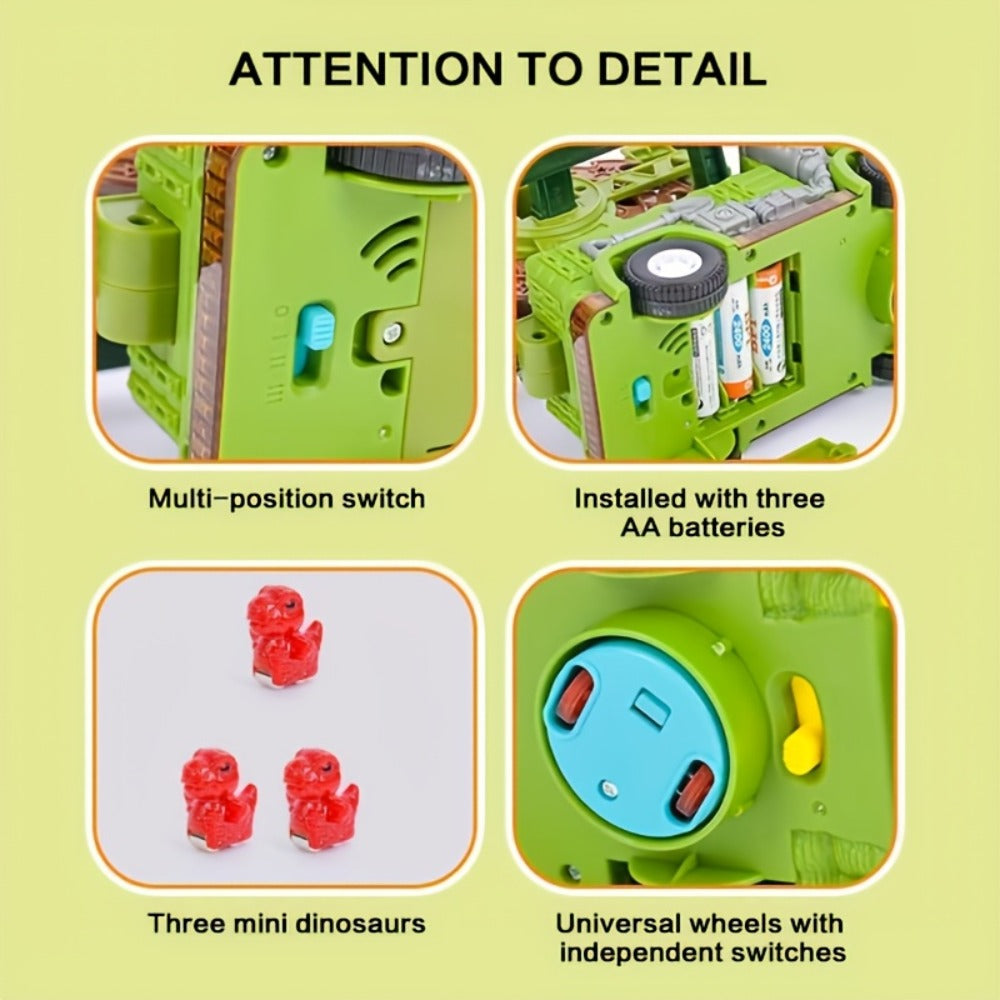 Toddler Dinosaur Track Set Orbital Triceratops Electric Stair Slide Roller Coaster Toy with Lights & Music | Sensory Learning Toy for Boys Ages 1 2 3 | Best Toddler Birthday Christmas Gift