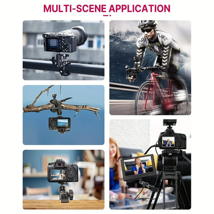 ULANZI Super Clamp 360° Ballhead Magic Arm Double Ball Head Camera Mount with 1/4"-20 & 3/8"-16 Thread for Canon Nikon DSLR, Action Camera, LED Lights, DJI Ronin & Freefly MOVI