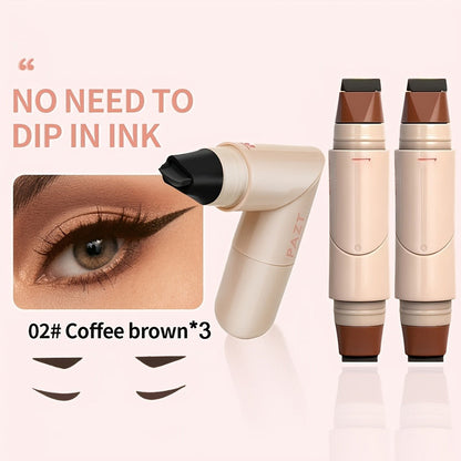Double-Ended Wing Stamp Eyeliner Pen Three-Pack in Natural Black or Coffee Brown Color Options