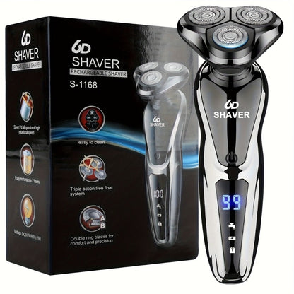 Cordless Foil Electric Shaver for Men 3D Floating Head LED Display Rechargeable Wet Dry Razor Close Shave Beard Trimmer Valentine's Day Gift