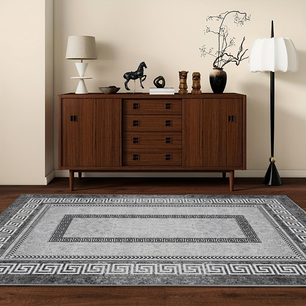 Persian-Inspired Floral Area Rug in Gray with Four Size Options for Living Room, Bedroom or Seating Areas