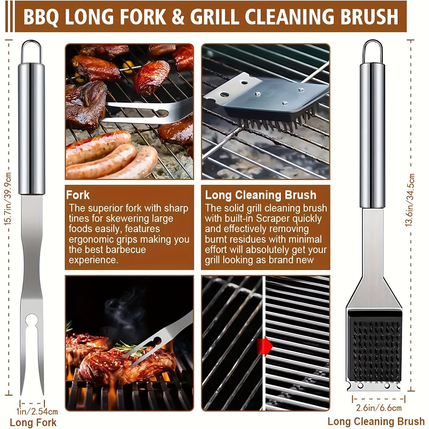 Thirty-Five-Piece BBQ Grill Tool Kit with Thermometer, Two Grill Mats, Heat Glove and Carry Case