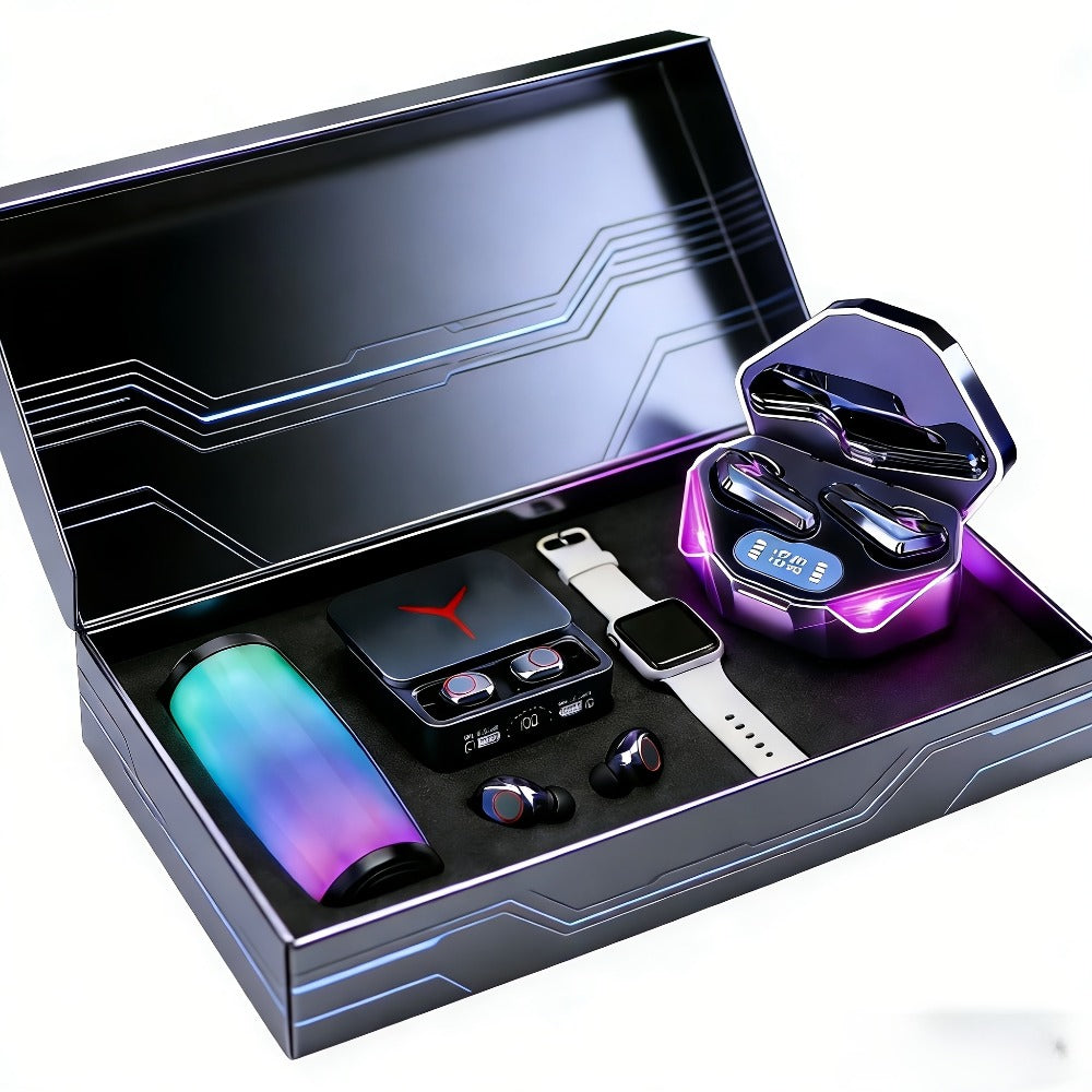 Gaming Headset Bundle Set Glowing LED Headphones Bluetooth Speaker Wireless Earbuds Surround for an Everyday Personal Care Routine