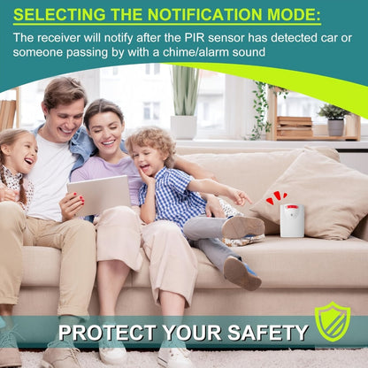 Wireless Driveway Alarm System – Outdoor Motion Sensor Alert with Receiver, Infrared PIR Detector for Home Security, Business Entry & Garage Door Monitor