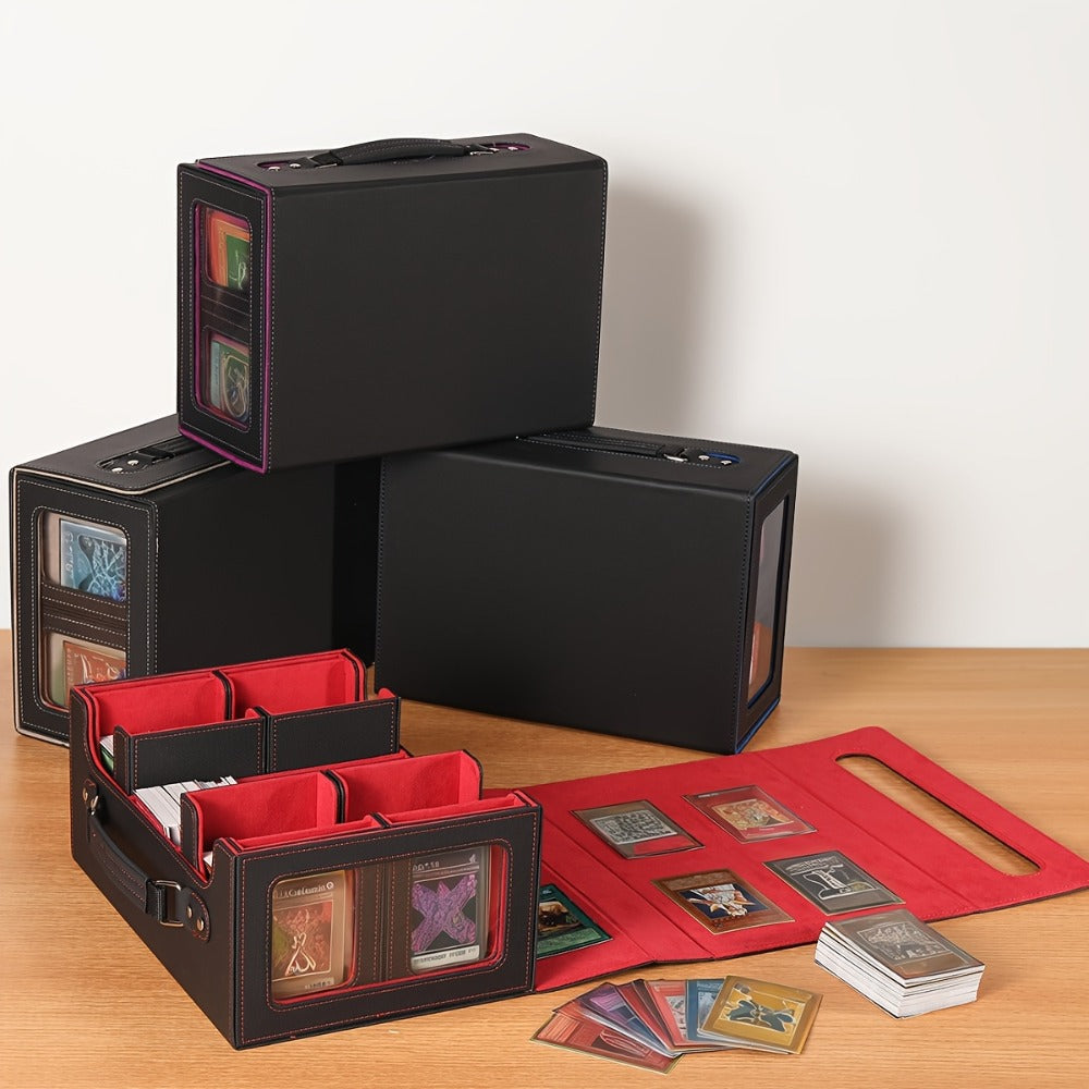 Five-in-One Trading Card Storage Box with Detachable Dividers, Display Windows and Four Colors